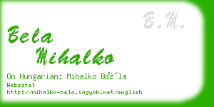 bela mihalko business card